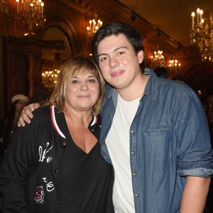 Michèle Bernier et son fils Enzo Gaccio - People à la générale du woman show "Vive Demain !" de Michèle Bernier au théâtre des Variétés à Paris le 28 janvier 2019. © Coadic Guirec/Bestimage