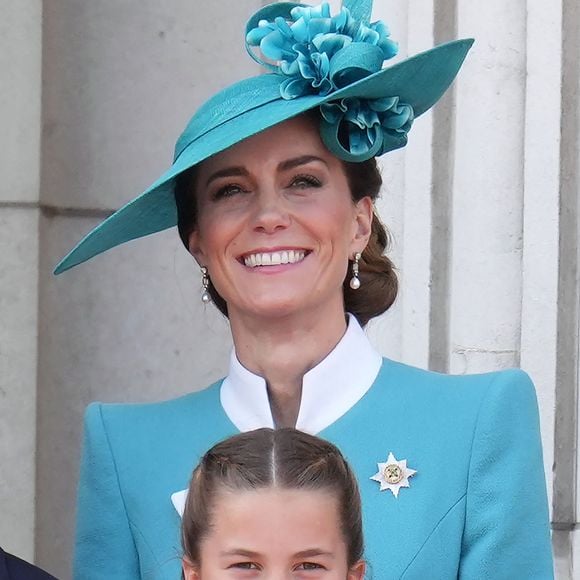 Catherine (Kate) Middleton, princesse de Galles, La princesse Charlotte de Galles, - Les membres de la famille royale britannique au balcon de Buckingham Palace lors de la cérémonie Trooping the Colour à Londres, le 14 juin 2025. 
© James Whatling / Bestimage