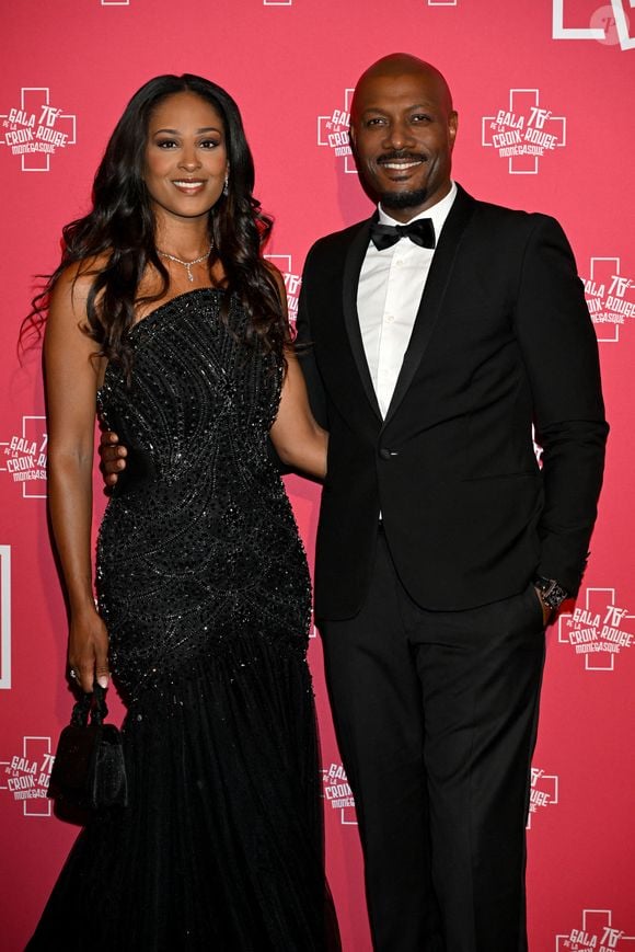 Harry Roselmack et sa compagne Jennifer Galap - 76ème Bal de la Croix Rouge dans la salle des Etoiles à Monaco le 12 juillet 2025. © Bruno Bebert/Bestimage