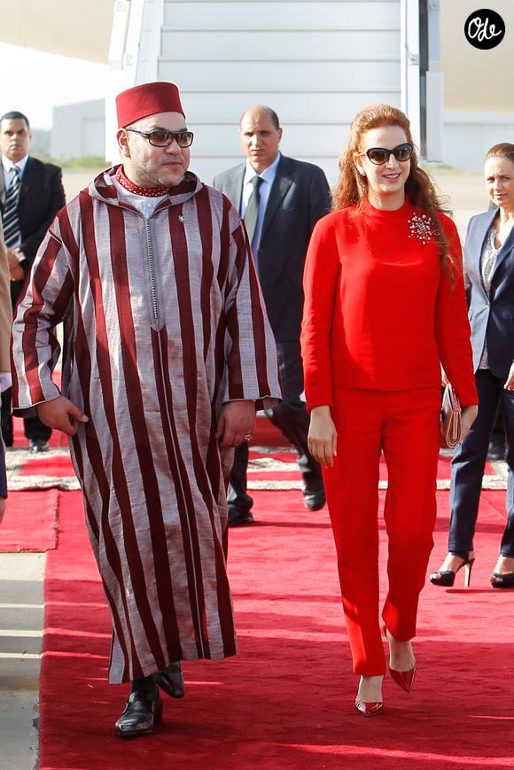 Mohammed VI, le roi du Maroc, et la princesse Lalla Salma au terme de la visite officielle du roi d'Espagne. Le 15 juillet 2014. Photo par GTRES / BESTIMAGE