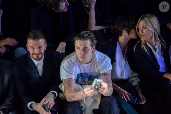 Exclusif - David Beckham, Brooklyn, Victoria et Kate Moss au défilé de mode Homme automne-hiver 2020/2021 « Dior Homme » lors de la fashion week à Paris. Le 17 janvier 2020
© Veeren - Christophe Clovis / Bestimage