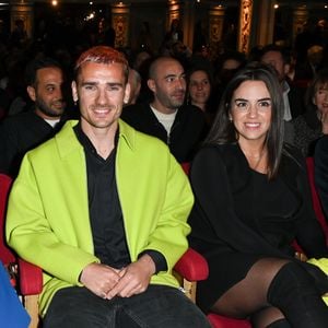 Antoine Griezmann et sa femme Erika Choperena - Inauguration de la statue de cire de "Antoine Griezmann" au musée Grévin à Paris le 6 mars 2023. © Coadic Guirec/Bestimage