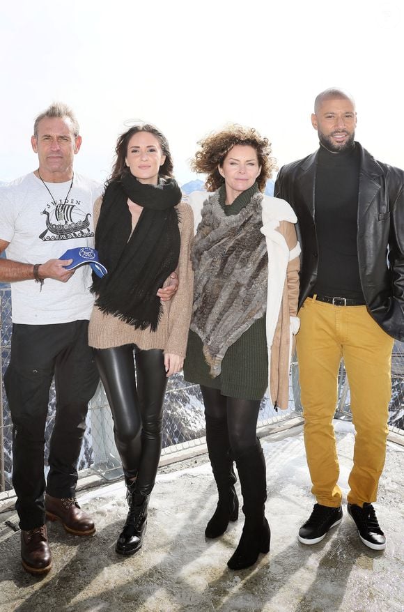 Exclusif - Tom Schacht, Marjorie Bourgeois, Manuela Lopez et Xavier Delarue - Les people visitent le Pic du Midi à 3000 mètres d'altitude dans les Pyrénnées à l'occasion du Festival des programmes Jeunesse de Lourdes, le 25 octobre 2020.