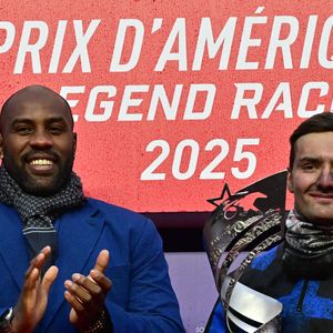 Teddy Riner, Clément Duvaldestin - 104ème édition du Prix d'Amérique 2025 à l'hippodrome Paris-Vincennes le 26 janvier 2025. © Christian Liewig/Bestimage