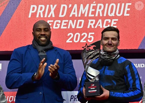 Teddy Riner, Clément Duvaldestin - 104ème édition du Prix d'Amérique 2025 à l'hippodrome Paris-Vincennes le 26 janvier 2025. © Christian Liewig/Bestimage