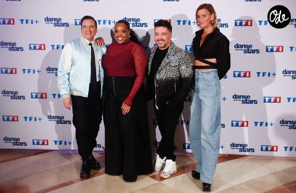 Le jury : Jean-Marc Généreux, Mel Charlot, Chris Marques, Fauve Hautot - Photocall du lancement de la saison 2025 de l'émission "Danse avec les stars" (DALS) au siège de TF1 à Boulogne-Billancourt le 16 janvier 2025. © Christophe Clovis / Bestimage