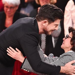 Exclusif - Vincent Niclo et Rachida Dati - Enregistrement de l'émission Vivement dimanche, le 4 mars 2025, présentée par Michel Drucker au studio Rive Gauche à Paris, diffusée le 16 mars sur France 3. 
© Guillaume Gaffiot / Bestimge