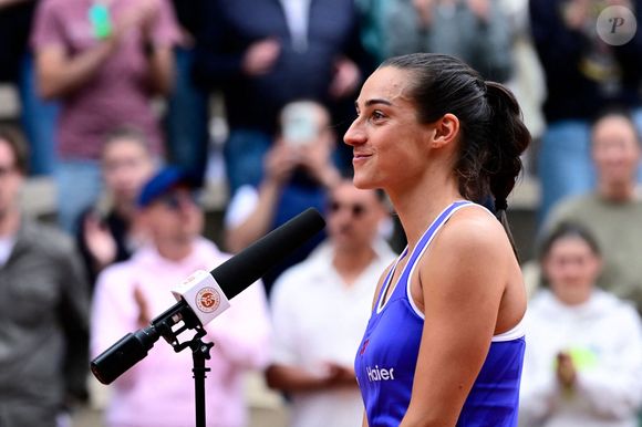 Caroline Garcia ( France ) parle pendant les Internationaux de France de Tennis de Roland Garros 2025 le 26 mai 2025 à Paris, France. © Dante Badano/PSNewz/Bestimage