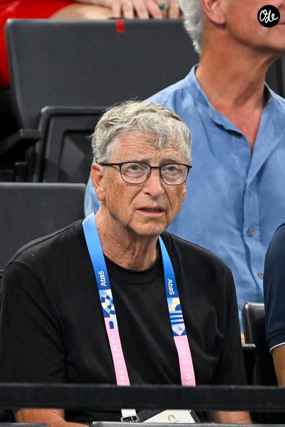 Bill Gates - Célébrités assistent aux épreuves de gymnastique lors des Jeux Olympiques de Paris 2024 (JO) au Palais omnisports Bercy Arena, à Paris, France, le 30 juillet 2024. © Jacovides-Perusseau/Bestimage