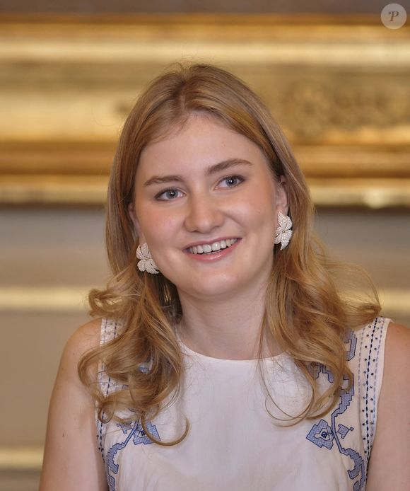 La Princesse Elisabeth de Belgique reçoit une dizaine de jeunes patients de l'hôpital pour enfants Princess Elisabeth au Palais Royal de Bruxelles, Belgique, le 25 juin 2025. Photo by Olivier Polet/ABACAPRESS.COM