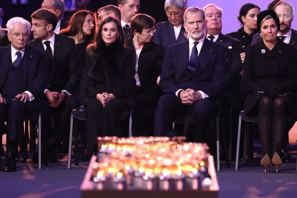 Les chefs d'État et les membres des familles royales assistent à la cérémonie de commémoration du 80ème anniversaire de la libération d'Auschwitz au Mémorial et musée d'Auschwitz-Birkenau le 27 janvier 2025. © LALO YASKY / BESTIMAGE