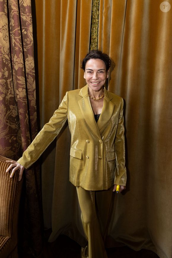 Exclusif - Sandra Sisley - Présentation de la nouvelle collection de la marque Oud automne/hiver 2025-2026 dans les salons des restaurants Lafayette à Paris. Le 3 février 2025.
© Jeremy Melloul / Bestimage