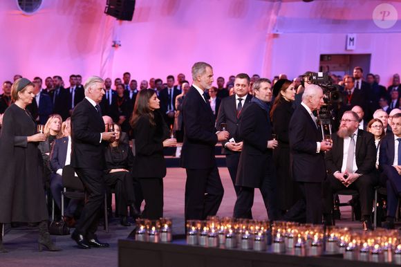Les chefs d'État et les membres des familles royales assistent à la cérémonie de commémoration du 80ème anniversaire de la libération d'Auschwitz au Mémorial et musée d'Auschwitz-Birkenau le 27 janvier 2025. © LALO YASKY / BESTIMAGE