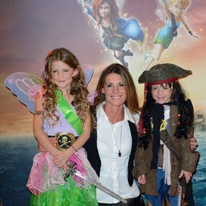 Sophie Thalmann pose avec Charlie et Mika lors de l'avant-première de 'Clochette et la Fee Pirate' au Cinéma Gaumont Champs Elysees à Paris, France le 25 mars 2014. Photo by Nicolas Briquet/ABACAPRESS.COM