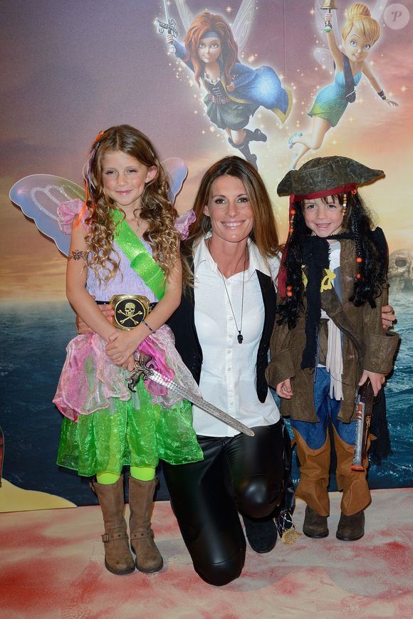 Sophie Thalmann pose avec Charlie et Mika lors de l'avant-première de 'Clochette et la Fee Pirate' au Cinéma Gaumont Champs Elysees à Paris, France le 25 mars 2014. Photo by Nicolas Briquet/ABACAPRESS.COM