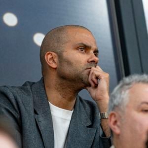 Tony Parker assiste au match LDLC ASVEL vs Roca Team AS Monaco, 1/4 de finale du championnat de France, à l'Astroballe de Villeurbanne. Photo Sandrine Thesillat / PsNewZ