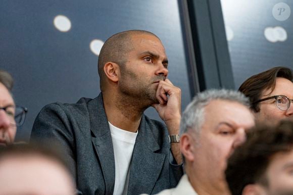 Tony Parker assiste au match LDLC ASVEL vs Roca Team AS Monaco, 1/4 de finale du championnat de France, à l'Astroballe de Villeurbanne. Photo Sandrine Thesillat / PsNewZ