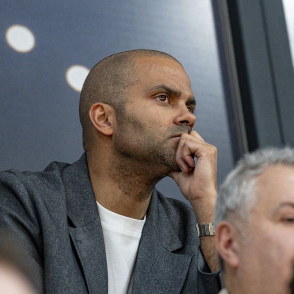 Tony Parker assiste au match LDLC ASVEL vs Roca Team AS Monaco, 1/4 de finale du championnat de France, à l'Astroballe de Villeurbanne. Photo Sandrine Thesillat / PsNewZ