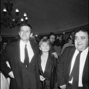 Francis Huster, Isabelle Nanty, et Jacques Villeret à l'avant première du film"Edith et Marcel" à Paris en avril 1983.