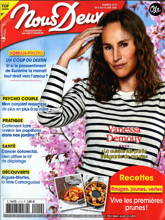 Vanessa Demouy fait le Une du magazine "Nous Deux"