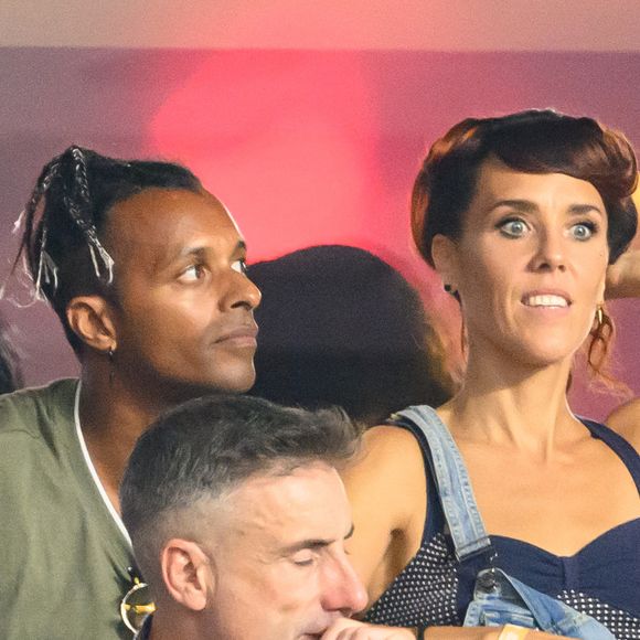 La chanteuse Zaz assiste au match de la Coupe du monde de rugby France 2023 entre la France et la Nouvelle-Zélande au Stade de France le 08 septembre 2023 à Saint-Denis, en banlieue parisienne, France. Photo by Laurent Zabulon/ABACAPRESS.COM