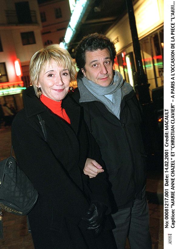 Marie Anne Chazel & Christian Clavier lors de la pièce "L'arrivée à New York" au théâtre Montparnasse le 14 février 2001 JEAN LOUIS MACAULT / BESTIMAGE