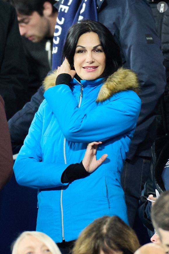 Helena Noguerra - People des les tribunes de la coupe du Monde de Rugby France 2023 - Match de quart de finale "France-Afrique du Sud (28-29)" au Stade de France à Saint-Denis 15 octobre 2023. © Moreau-Jacovides/Bestimage