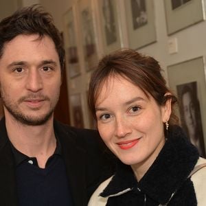 Anaïs Demoustier et Jérémie Elkaïm chez UniFrance lors du "French Cinema Award" décerné à Isabelle Huppert au ministère de la culture à Paris, France, le 16 janvier 2017.
© Veeren/Bestimage