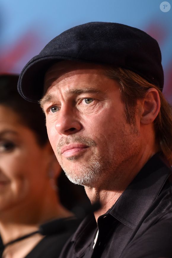 Brad Pitt à la conférence de presse du film Once upon a time in Hollywood  lors du 72ème Festival International du film de Cannes. Le 22 mai 2019 
© Jacovides-Moreau / Bestimage