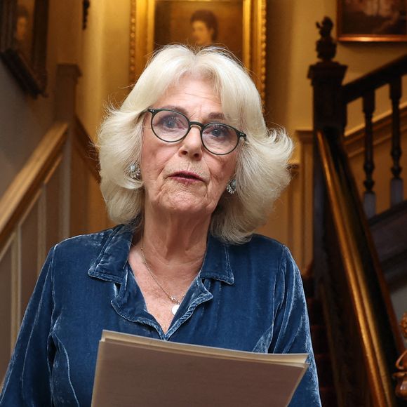 La reine Camilla prend la parole lors d'une réception organisée à Clarence House, à Londres. Photo by Chris Jackson/PA Wire/ABACAPRESS.COM