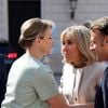 Le prince Albert II de Monaco, la princesse Charlène et leurs enfants accueillent le président Emmanuel Macron , sa femme Brigitte et une délégation au palais princier à Monaco le 7 juin 2025. © Ludovic Marin / Pool / Bestimage