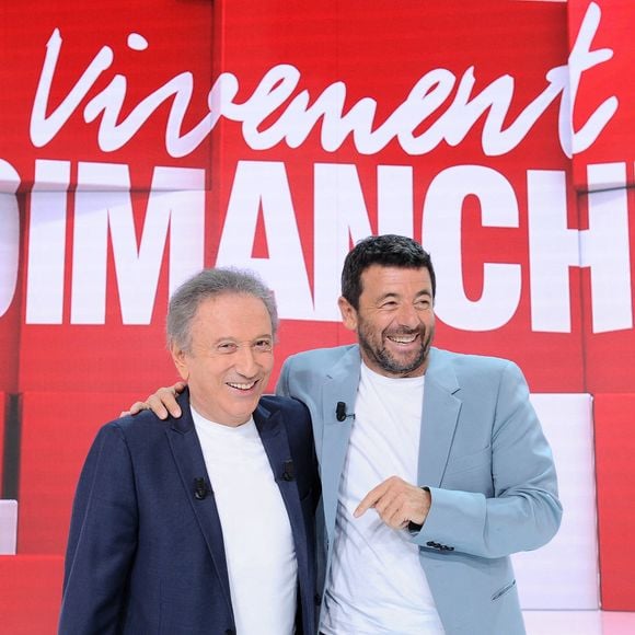 "Je ne dirai rien de Patrick", annonce-t-il d'emblée. 

Exclusif - Michel Drucker et Patrick Bruel - Enregistrement de l'émission de rentrée "Vivement Dimanche" présentée par M. Drucket et qui sera diffusée le 3 septembre 2023 sur France 3 au Studio Gabriel à Paris le 28 aout 2023. © Guillaume Gaffiot/Bestimage