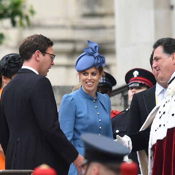 La princesse Beatrice d'York - Les membres de la famille royale et les invités lors de la messe célébrée à la cathédrale Saint-Paul de Londres, dans le cadre du jubilé de platine (70 ans de règne) de la reine Elisabeth II d’Angleterre. Londres, le 3 juin 2022. © AGENCE / BESTIMAGE