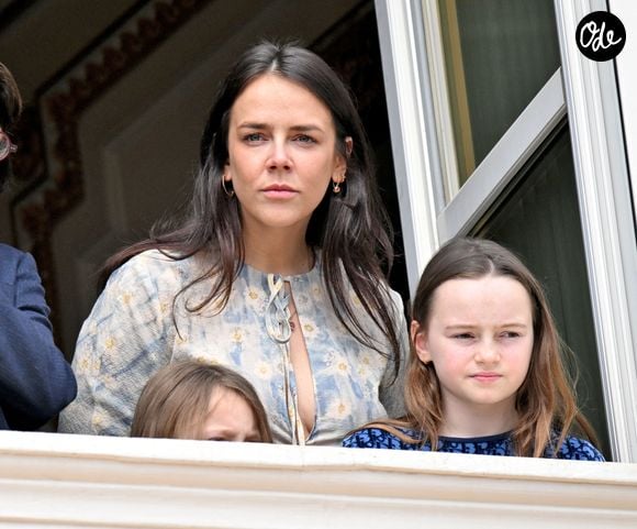 Pauline Ducruet - Le prince de Monaco fête son anniversaire (66 ans) en famille sur la Place du Palais princier de Monaco, le 14 mars 2024. © Bruno Bebert/Bestimage