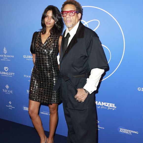 JoeyStarr et sa compagne Pauline Latchoumanin - Photocall du Global Gift Gala Paris à l'hôtel Four Seasons George V à Paris le 8 novembre 2025. © Marc Ausset-Lacroix/Bestimage