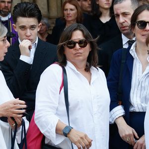 Alexandra de Csabay (fille adoptive) - Sorties des obsèques de Philippe Labro en l'église de Saint-Germain-des-Prés à Paris le 13 juin 2025. © Dominique Jacovides - Christophe Clovis / Bestimage