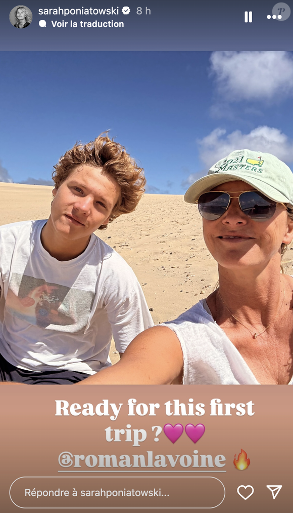 Capture d'écran de la story Instagram de Sarah Poniatowski