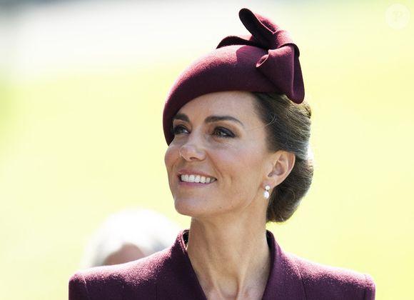 Le prince William, prince de Galles, et Catherine (Kate) Middleton, princesse de Galles assistent à un service religieux marquant le premier anniversaire de la mort de la reine Elizabeth II à la cathédrale St Davids à Haverfordwest dans le Pembrokeshire, pays de Galles, Royaume Uni, le 8 septembre 2023. AGENCE / BESTIMAGE