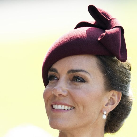 Le prince William, prince de Galles, et Catherine (Kate) Middleton, princesse de Galles assistent à un service religieux marquant le premier anniversaire de la mort de la reine Elizabeth II à la cathédrale St Davids à Haverfordwest dans le Pembrokeshire, pays de Galles, Royaume Uni, le 8 septembre 2023. AGENCE / BESTIMAGE