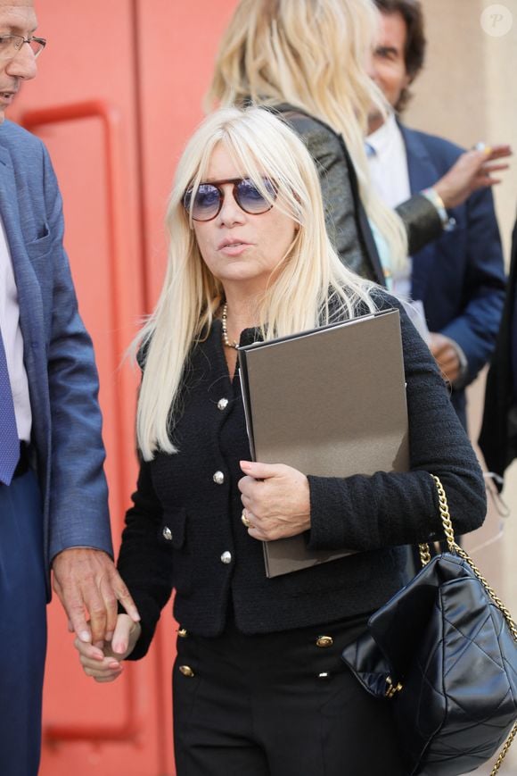 Véronique Néry , fille de Marthe Mercadier - Obsèques de Marthe Mercadier (Marthe Mercadié-Meyrat) en l'église Sainte Hélène à Paris, France, le 21 septembre 2021. © 2021 Christophe Clovis/Bestimage