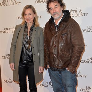 Olivier Marchal et sa femme Catherine - Avant-première du film "Un été à Osage County" à l'UGC Normandie à Paris, le 13 février 2014.