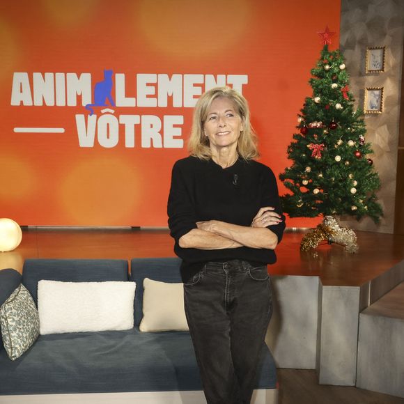 Exclusif - Claire Chazal, sur plateau de la nouvelle émission "Animalement Vôtre" présentée par Bernard Montiel et diffusée le 7 décembre sur France 3, à Paris, France, le 7 octobre 2025. © Jack Tribeca/Bestimage