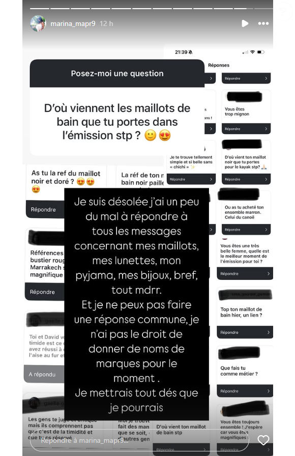 Elle a épousé David
Marina de "Mariés au premier regard" répond aux questions de ses abonnés