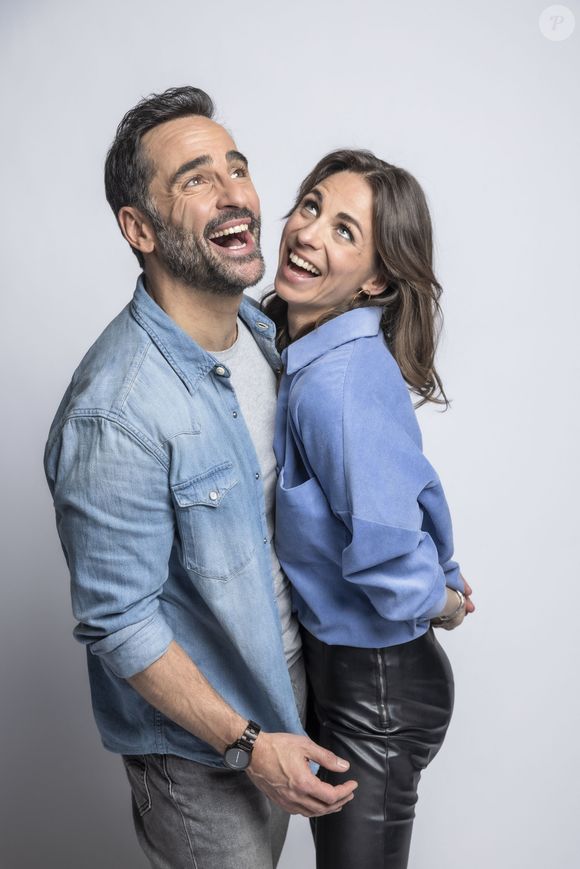 Florent Peyre et sa compagne Virginie Stref - Backstage - Enregistrement de l'émission "La Chanson secrète 11" à Paris, diffusée le 24 juin sur TF1. © Jacovides-Moreau / Bestimage