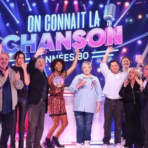 Laurence Boccolini est aux commandes de cette soirée musicale.
Exclusif - Julien Lepers, Philippe Risoli, Capucine Anav, Fabien Lecoeuvre, Delphine Wespiser, Gwendal Marimoutou, Laurence Boccolini, Christophe Carrière, Valérie Damidot, Silvia Notargiacomo, Lionel Tim, Isabelle Morini-Bosc, Jordan Deluxe, lors de l’enregistrement de l’emission "On Connait La Chanson Années 80", présentée par L.Boccolini et diffusée le 22 septembre 2026 sur W9, à Paris, France, le 9 avril 2026. © Jack Tribeca/Bestimage
