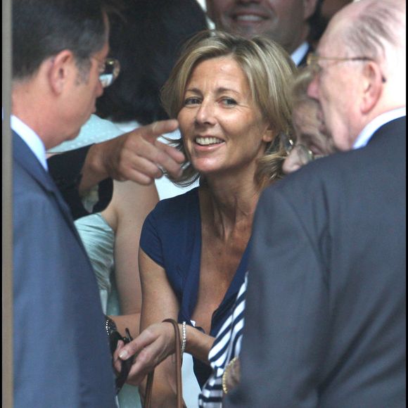 Claire Chazal au mariage de Laurence Ferrari et Renaud Capuçon à la mairie du 16ème arrondissement de Paris. Le 03/07/2009. Crédit Jacovides-Moreau/Bestimage