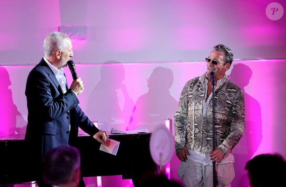 Gad Elmaleh et Florent Pagny - Soirée de gala "Heroes for Imagine" qui a permis de récolter dix millions d'euros au profit de la recherche contre les maladies génétiques à Paris le 23 septembre 2024. © Dominique Jacovides / Bestimage