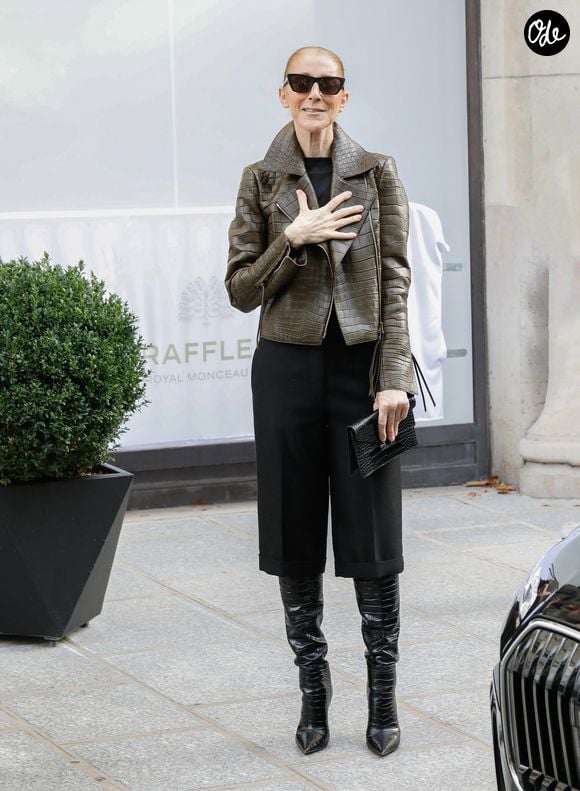 Céline Dion - Céline Dion acclamée par ses fans à la sortie du palace Royal Monceau à Paris le 31 août 2026
©Marc Ausset Lacroix / Bestimage