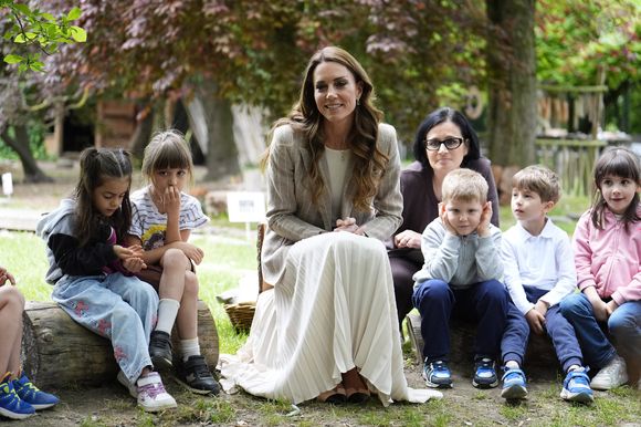 Catherine (Kate) Middleton, princesse de Galles, visite l'école maternelle Salvador Allende à Reggio Emilia (Italie), lors de son voyage consacré à la petite enfance, le 14 mai 2026.
© GOFF / Bestimage