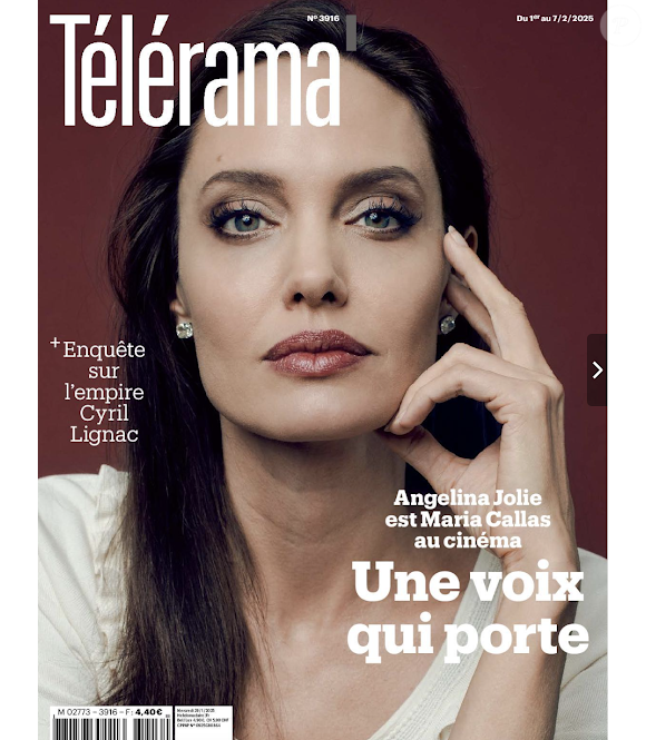 La Une avec Angelina Jolie du magazine "Télérama", du 1er au 7 février 2025.